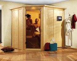 Karibu Sauna Lilja - 68 mm Systemsauna - 230 Volt Plug & Play inkl. 9-teiligem gratis Zubehörpaket