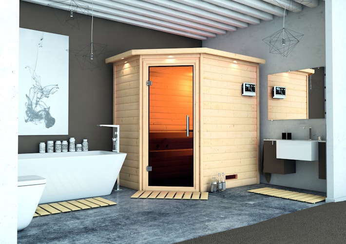 Karibu Woodfeeling Sauna Svea - 38 mm Massivholz Aktionssauna