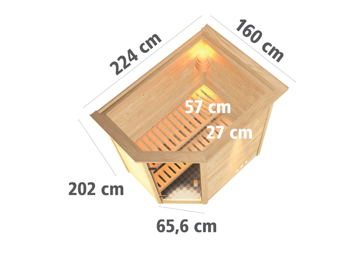 Karibu Woodfeeling Sauna Svea - 38 mm Massivholz Aktionssauna