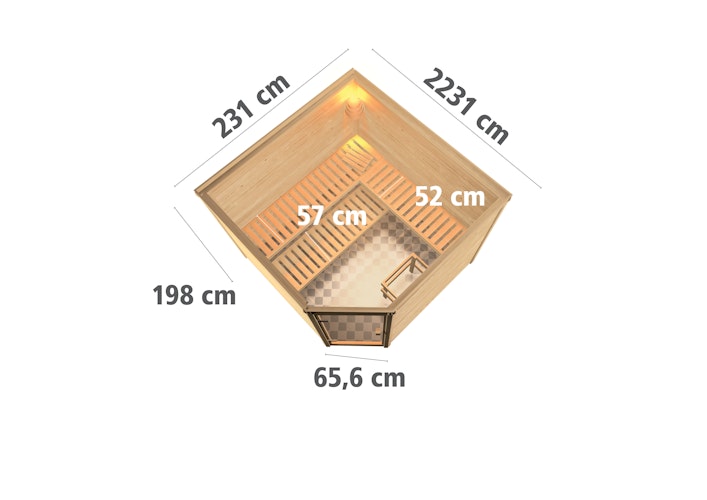 Karibu Woodfeeling Sauna Leona - 38 mm Massivholz