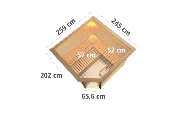Karibu Woodfeeling Sauna Leona - 38 mm Massivholz