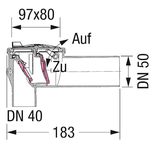 KESSEL 73051 - Rückstaudoppelverschluss Staufix Waschtisch-Siphon DN 50