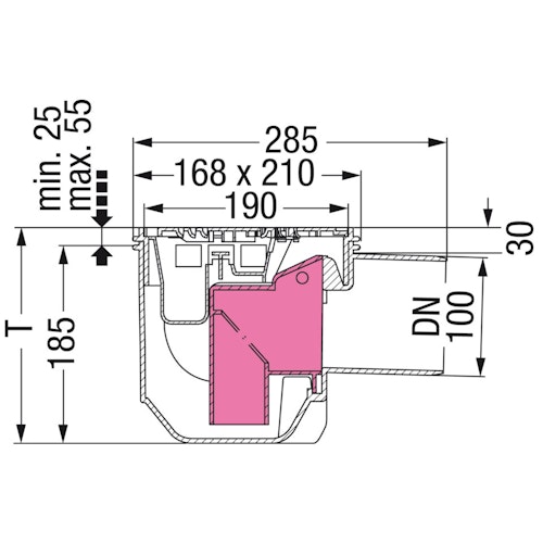 KESSEL 33101 - Kellerablauf 150 x 190 mm