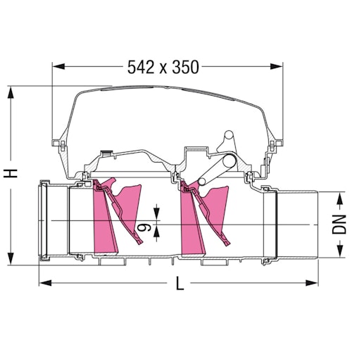 KESSEL 73150.10 - Rückstaudoppelverschluss Staufix SWA DN 150 für freiliegenden Einbau
