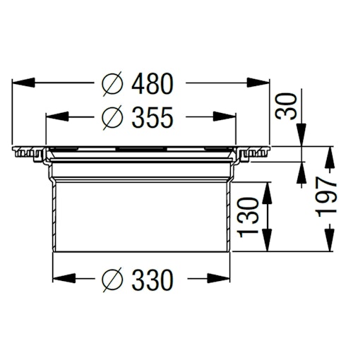 KESSEL-Verlängerungsstück 830070, vertiefter Einbau, inkl. Dichtung