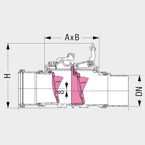 KESSEL - Staufix Control Rückstaudoppelverschluss freiliegend mit Rattenschutz