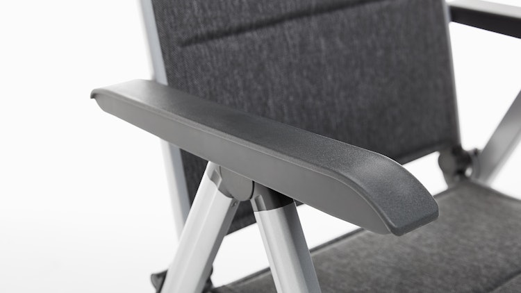 Kettler Multipositionssessel BASIC PLUS PADDED, Aluminium Silber / Outdoorgewebe Anthrazit