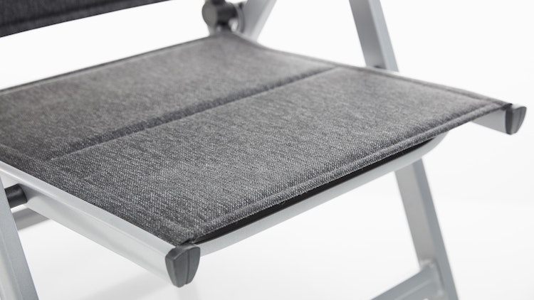 Kettler Multipositionssessel BASIC PLUS PADDED, Aluminium Silber / Outdoorgewebe Anthrazit
