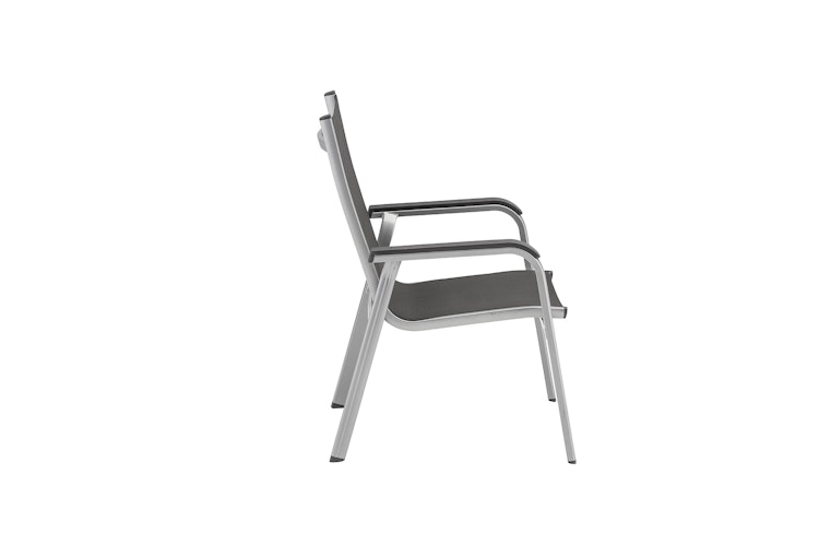 Kettler Stapelsessel BASIC PLUS, Aluminium Silber / Outdoorgewebe Anthrazit