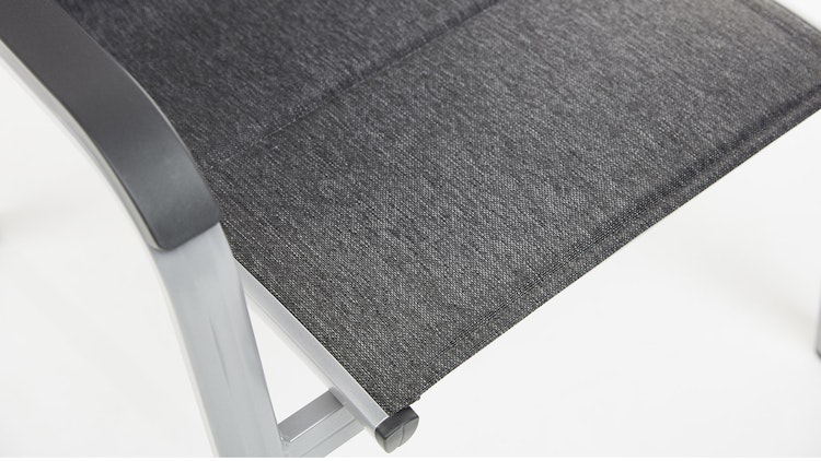 Kettler Stapelsessel BASIC PLUS PADDED, Aluminium Silber / Outdoorgewebe Anthrazit