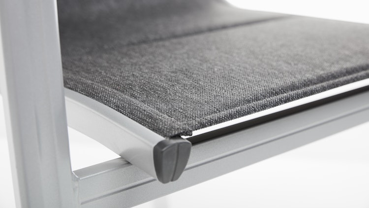 Kettler Stapelsessel BASIC PLUS PADDED, Aluminium Silber / Outdoorgewebe Anthrazit
