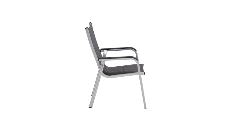 Kettler Stapelsessel BASIC PLUS PADDED, Aluminium Silber / Outdoorgewebe Anthrazit