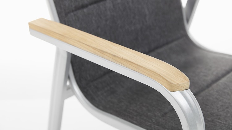 Kettler Stapelsessel GRANADA PADDED, Aluminium Silber / Outdoorgewebe Anthrazit - Auslaufartikel / Einzelstück