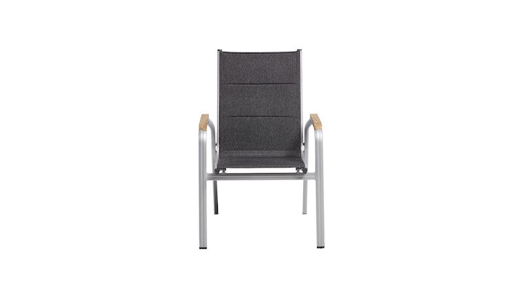Kettler Stapelsessel GRANADA PADDED, Aluminium Silber / Outdoorgewebe Anthrazit - Auslaufartikel / Einzelstück