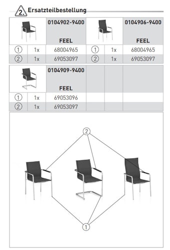 Kettler Ersatzteil Bodenschoner für Stapelsessel FEEL, 4er Set