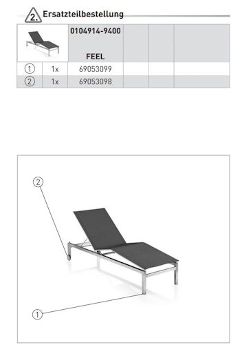 Kettler Ersatzteil Bodenschoner für Liege FEEL, 4er Set