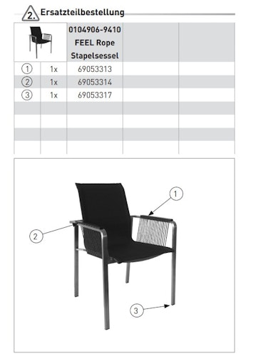 Kettler Ersatzteil Bodenschoner für Stapelsessel FEEL ROPE, 4er Set