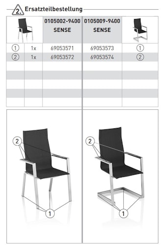 Kettler Ersatzteil Bodenschoner für Freischwinger SENSE, 4er Set Edelstahl / Charcoal