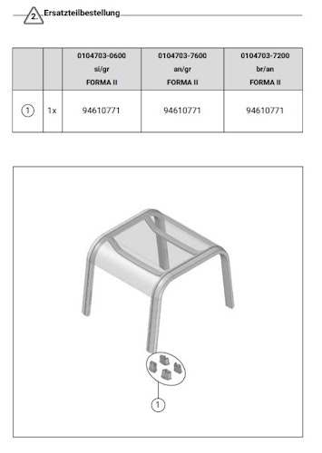 Kettler Ersatzteil Bodenschoner für Hocker FORMA ll, 4er Set