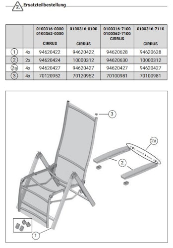 Kettler Ersatzteil Armlehnen für Relaxsessel CIRRUS Silber / Anthrazit-Grau, 2er Set Bild