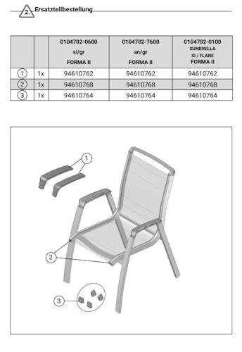 Kettler Ersatzteil Bodenschoner für Stapelsessel FORMA ll, 4er Set