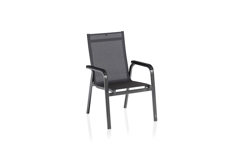 Kettler Stapelsessel BASIC+ PREMIUM, Aluminium Anthrazit / Outdoorgewebe Lakritz