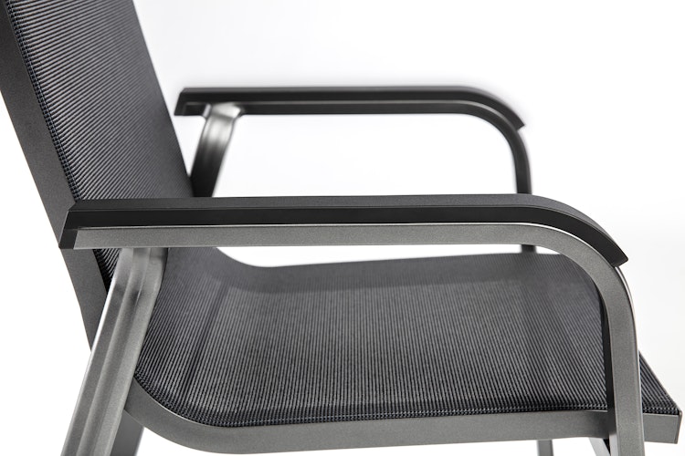 Kettler Stapelsessel BASIC+ PREMIUM, Aluminium Anthrazit / Outdoorgewebe Lakritz
