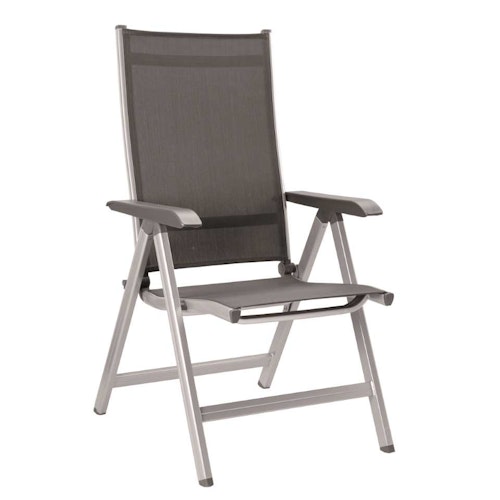 Kettler Multipositionssessel BASIC PLUS, Aluminium Silber / Outdoorgewebe Anthrazit