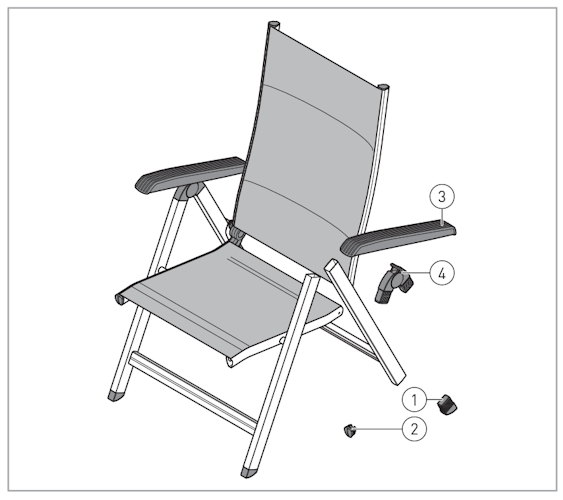 Kettler Ersatzteil Bodenschoner für Multipositionssessel GRANADA & GRANADA PADDED, 4er Set