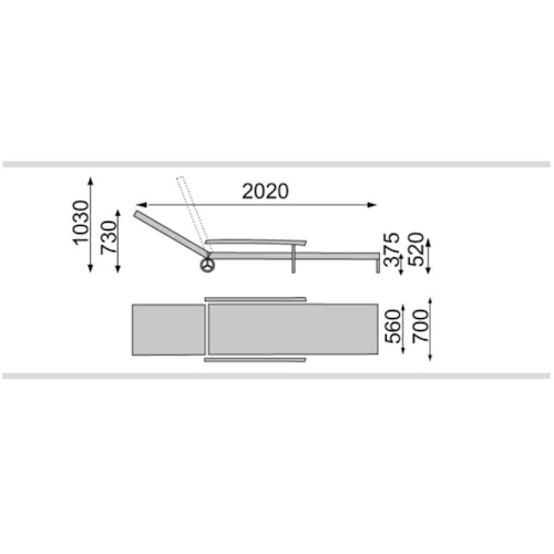 Kettler Stapelliege BASIC PLUS, Aluminium Silber / Outdoorgewebe Anthrazit