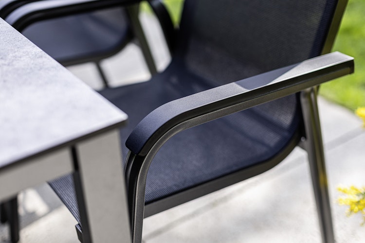 Kettler Stapelsessel BASIC+ PREMIUM, Aluminium Anthrazit / Outdoorgewebe Lakritz