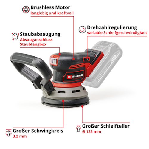 Einhell Akku-Exzenterschleifer TP-RS 18/32 Li BL - Solo 4462020