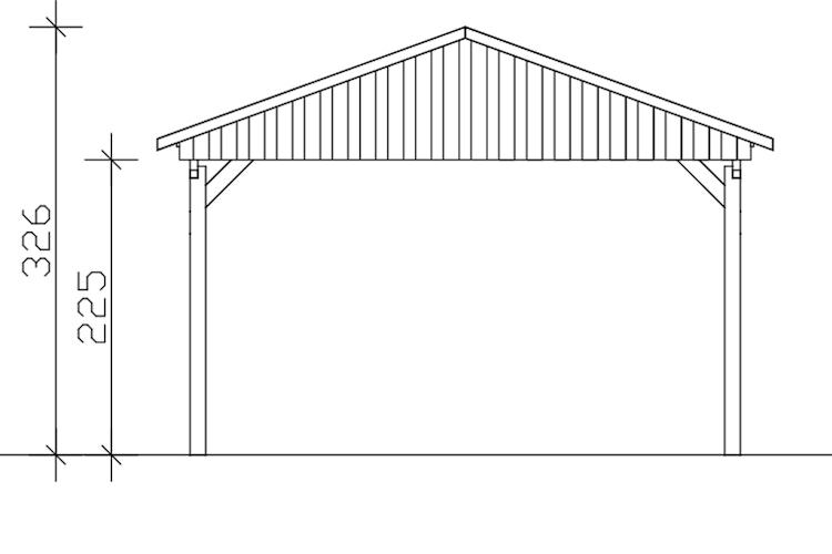 Skan Holz Fichtelberg - Satteldach Einzelcarport Breite 423 cm Bild