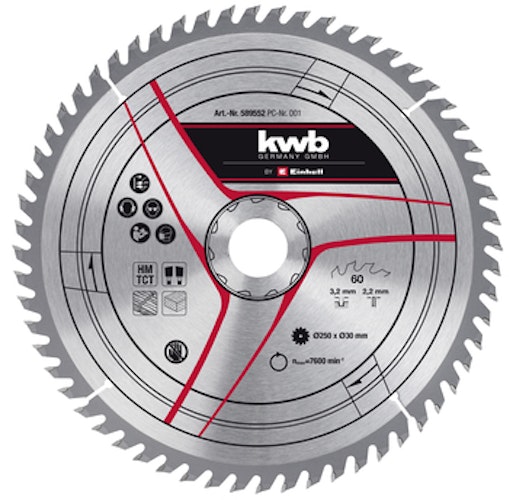 Einhell Stat. Sägen-Zubehör Sägebl. HM Ø 250x30x3,2 Z60 49589552