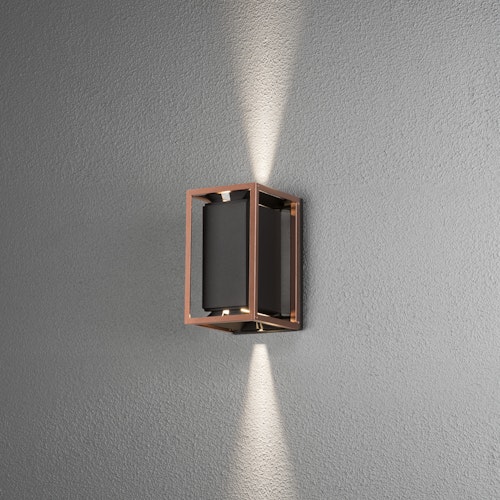 Konstsmide Wandleuchte Vale, schwarz/kupfer, verstellbarer Lichtaustritt (423-759)