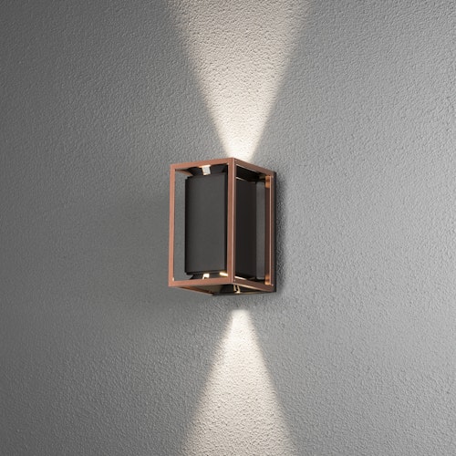 Konstsmide Wandleuchte Vale, schwarz/kupfer, verstellbarer Lichtaustritt (423-759)