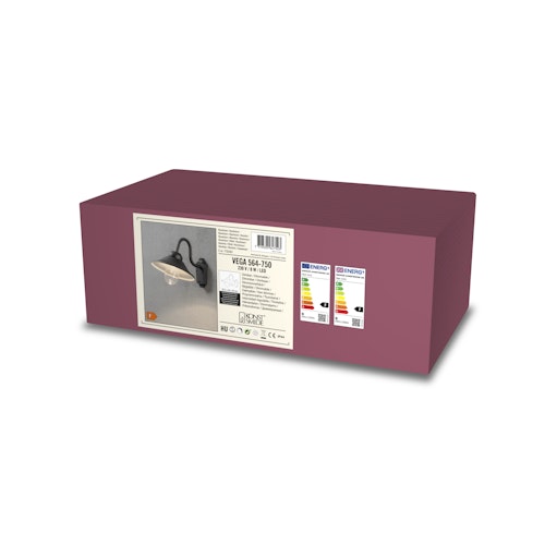 Konstsmide Wandleuchte Vega, lackiertes Aluminium, schwarz (564-750)