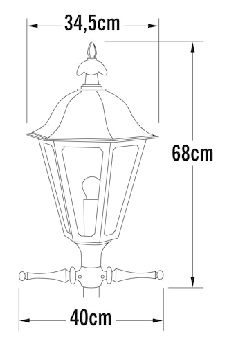 Konstmide Gartenleuchtenkopf Pallas, 1-flammig, versch. Farben 