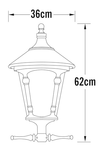 Konstmide Gartenleuchtenkopf Virgo, 1-flammig, versch. Farben