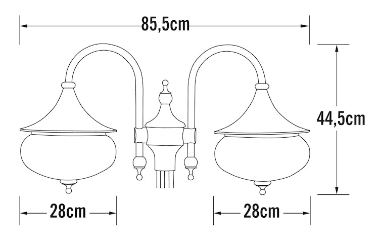 Konstsmide Gartenleuchtenkopf Libra, 2-flammig, versch. Farben 