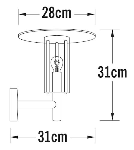 Konstsmide Wandleuchte Mode, galvanisiert, klares Polycarbonatglas (660-320)