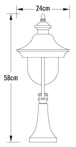 Konstsmide Sockelleuchte Parma, Edelstahl/Alu, klares Glas (7241-000)