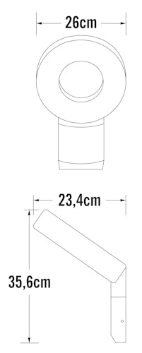 Konstsmide LED Wandleuchte Asti, anthrazit, opalfarbenes Acrylglas (7273-370)