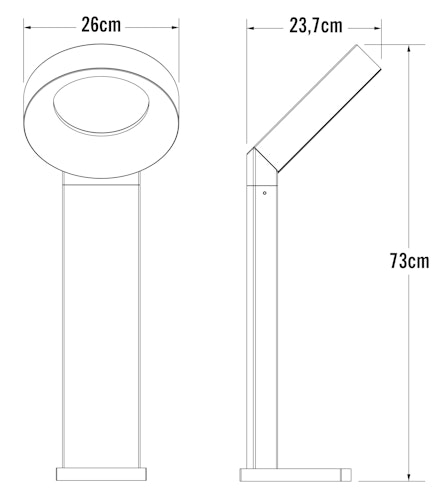 Konstsmide LED Wegeleuchte Asti, anthrazit, opalfarbenes Acrylglas (7274-370)