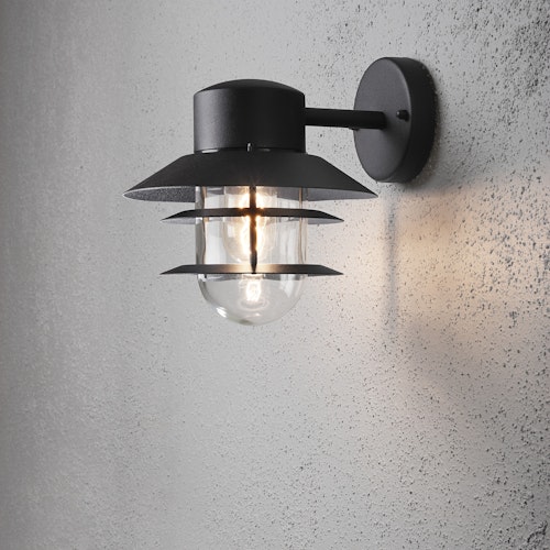 Konstsmide Wandleuchte Modena, schwarz lackiert, klares Glas (7310-750)