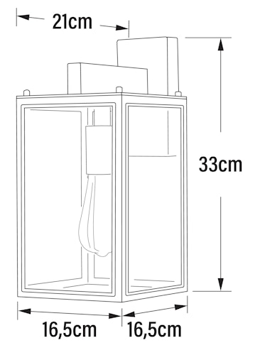 Konstsmide Wandleuchte Carpi, schwarz, mit klarem Glas (7352-750)