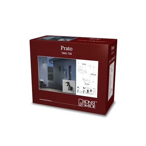 Konstsmide Wandleuchte Prato, schwarz, LED 1W Batterie (7693-750)