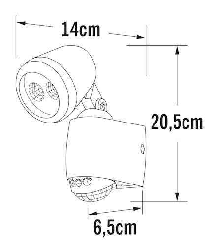 Konstsmide Wandleuchte Prato, schwarz, LED 1W Batterie (7693-750)