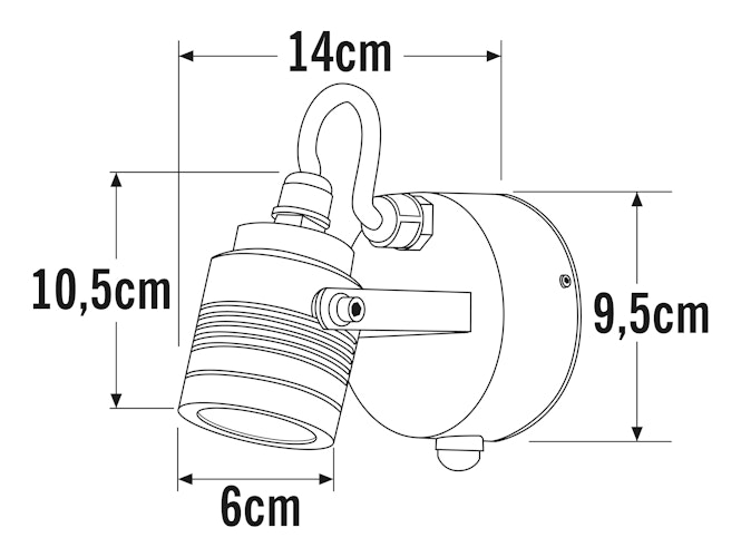 Konstsmide Wandleuchte/Strahler Monza, silber, mit Sensor (7941-310)