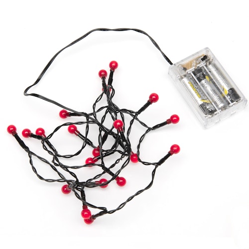 Konstsmide Weihnachtsbeleuchtung  LED Globelichterkette Dioden rot 6h Timer